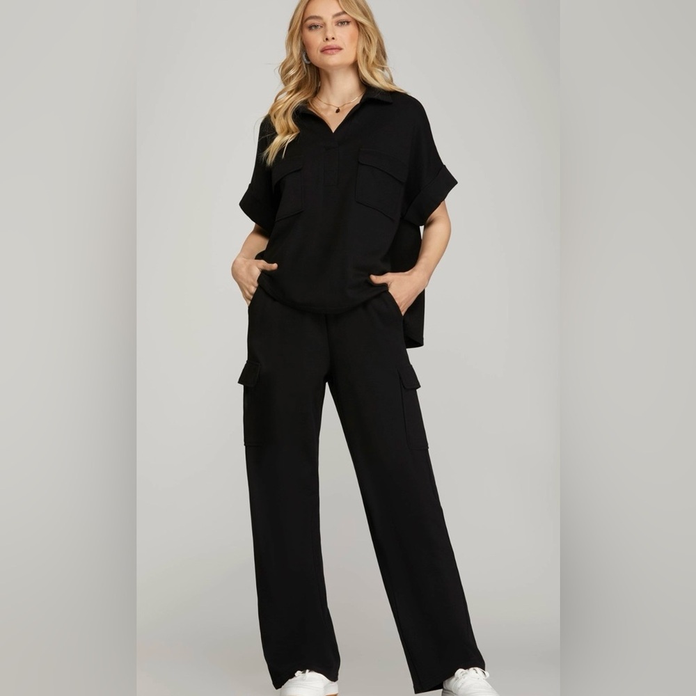 She + Sky Black Wide Leg Set **NEW**